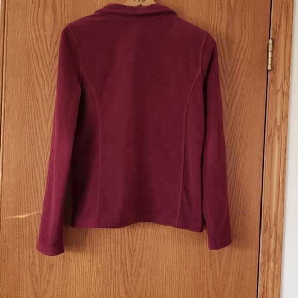 GH Bass & Co Quarter Zip Fleece Pullover Sweater Purple / Magenta Sz S - Picture 2 of 7